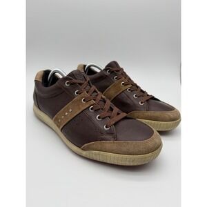 ECCO Street Retro Mens Golf Shoes Brown Leather Suede Spikeless Size 46 12-12.5